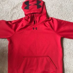Large red Under Armour sweatshirt.